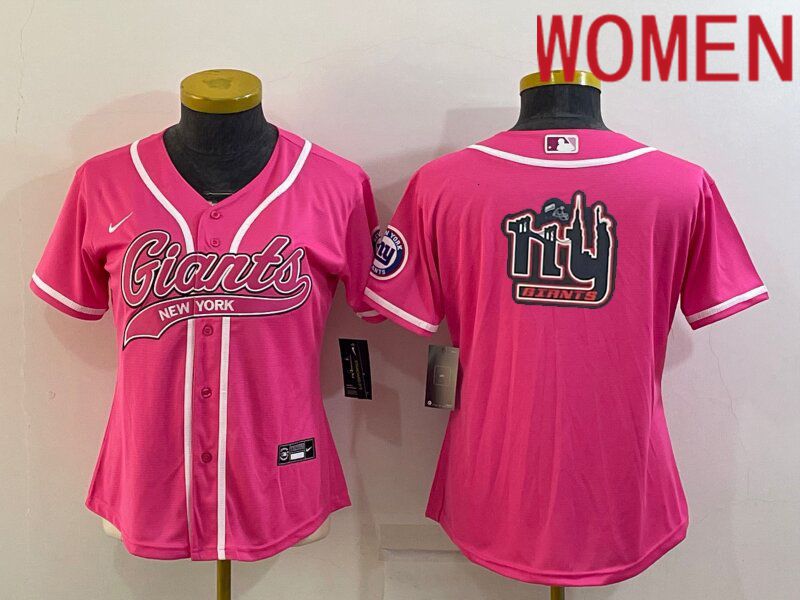Women New York Giants Blank Pink 2022 Nike Co branded NFL Jerseys->nfl hats->Sports Caps